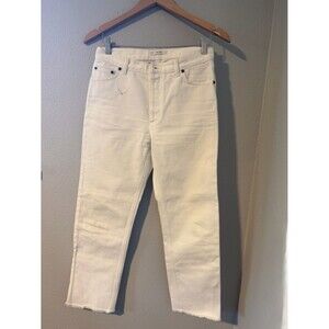 Celine Phoebe Philo Cropped Raw Hem Jeans Chalk White - COA included